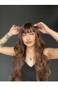 Doğal Su Dalgalı Peruk Uzun Kahküllü Fiber