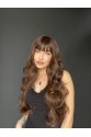 Doğal Su Dalgalı Peruk Uzun Kahküllü Fiber