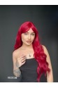 Doğal Su Dalgalı Peruk Uzun Kahküllü Fiber  Kızıl