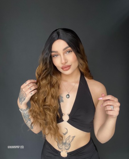 Doğal Su Dalgalı Uzun Perçemsiz Tepe kısmı deri Fiber Peruk Siyah Kahvereni