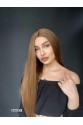 Düz uzun Perçemsiz Cilt görünümlü  Medikal  özel peruk Kahverengi