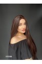 Düz uzun Perçemsiz Cilt görünümlü  Medikal  özel peruk Sıcak Kahve