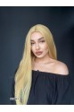 Düz uzun Perçemsiz Cilt görünümlü  Medikal  özel peruk Dore sarı