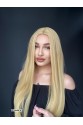 Düz uzun Perçemsiz Cilt görünümlü  Medikal  özel peruk Dore sarı