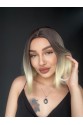 Perçemsiz Bob Kesim Tepe Kısmı cilt görünümlü Medikal Peruk kumral Platin