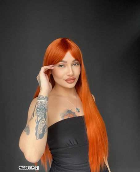 Düz 70 cm ekstra uzun Perçemli Medikal  özel peruk