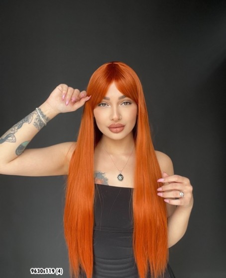 Düz 70 cm ekstra uzun Perçemli Medikal  özel peruk