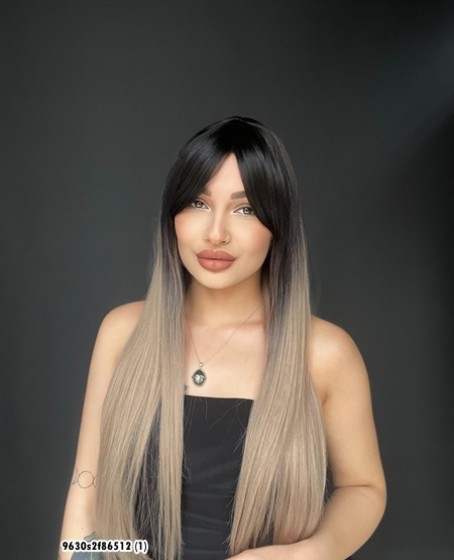 Düz 70 cm ekstra uzun Perçemli Medikal  özel peruk 2f85612