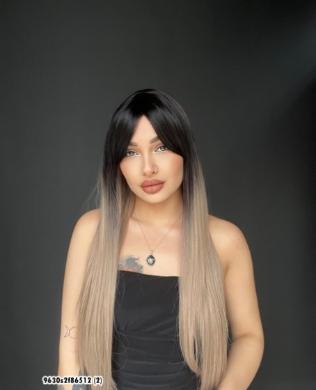 Düz 70 cm ekstra uzun Perçemli Medikal  özel peruk 2f85612