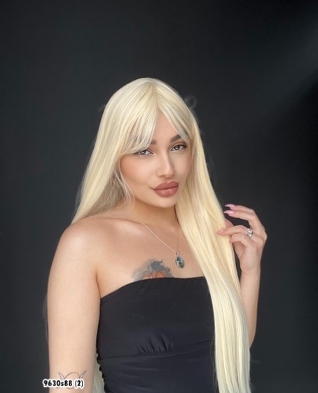 Düz 70 cm ekstra uzun Perçemli Medikal  özel peruk Doğal Sarı