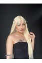 Düz 70 cm ekstra uzun Perçemli Medikal  özel peruk Doğal Sarı