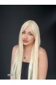 Düz 70 cm ekstra uzun Perçemli Medikal  özel peruk Doğal Sarı