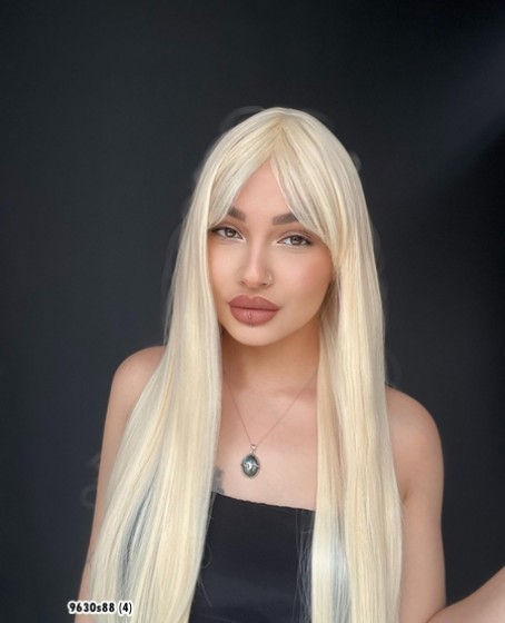 Düz 70 cm ekstra uzun Perçemli Medikal  özel peruk Doğal Sarı