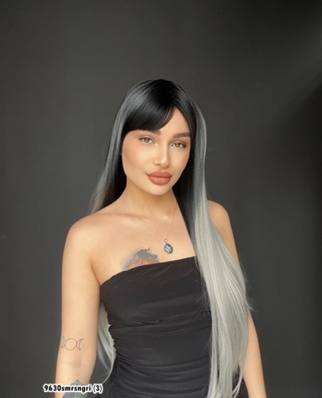 Düz 70 cm ekstra uzun Perçemli Medikal  özel peruk