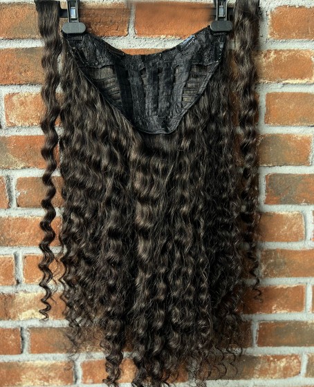 Yıka Çık Doğal su dalgasına sahip orjinal saç U part yarımay çıtçıt 2 yan hediyeli