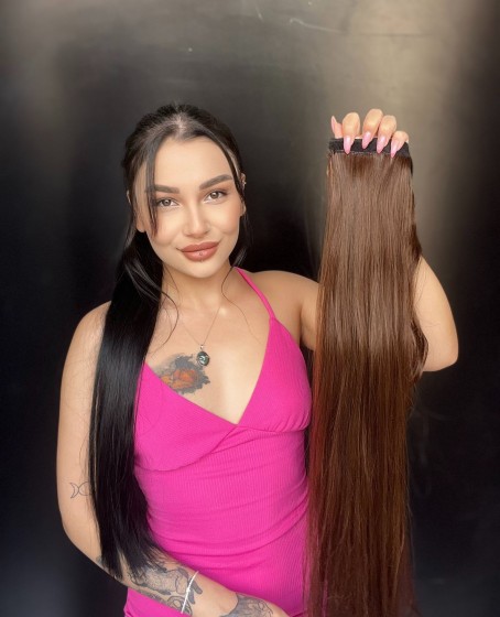 Cırtcırt Bağcıklı Tak çık Düz uzun at kuyruğu Kahverengi