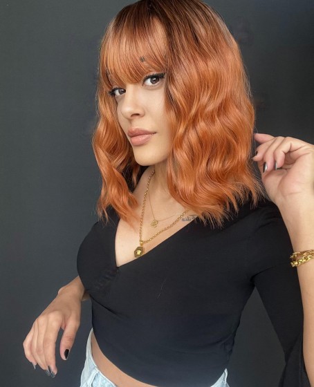 Rus kumralı serisi özel peruklarımızdan Perçemli medikal peruk