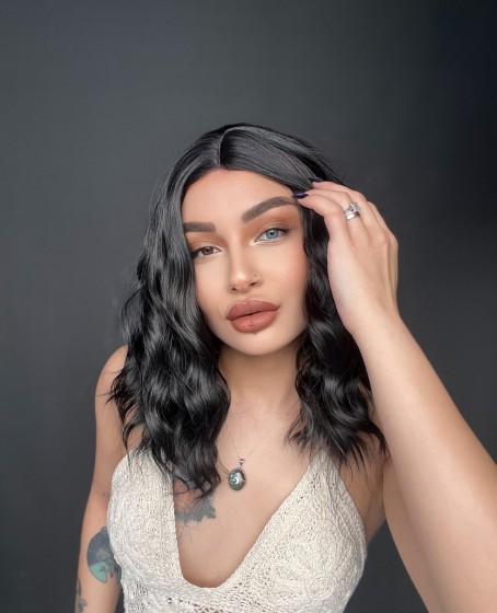 Bob Kesim Doğal Dalgalı Küt Bob Peruk