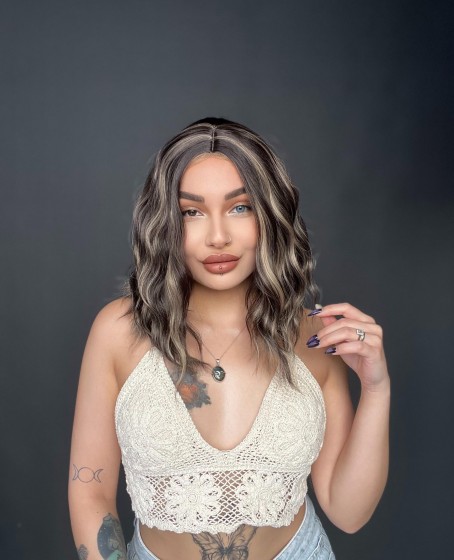 Bob Kesim Doğal Dalgalı Küt Bob Peruk