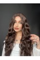Harika Kumral Kahverengi Dalgalı Tül peruk