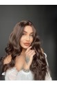 Harika Kumral Kahverengi Dalgalı Tül peruk