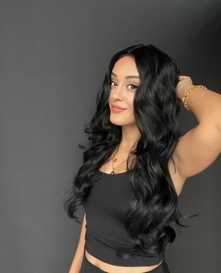 Geniş Dalgalı Gerçek Saç dokusunda Fiber sentetik Tül peruk syt08032