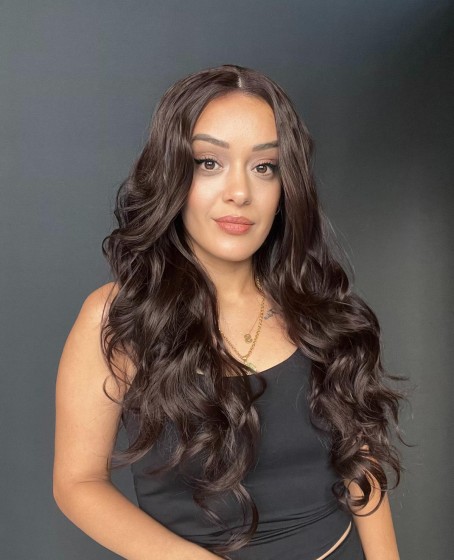 Geniş Dalgalı Gerçek Saç dokusunda Fiber sentetik Tül peruk syt08032