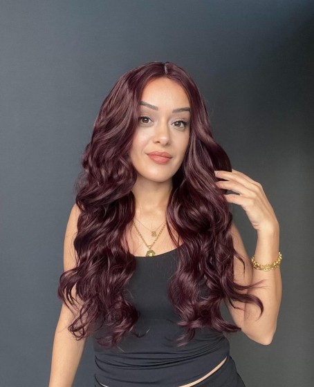 Geniş Dalgalı Gerçek Saç dokusunda Fiber sentetik Tül peruk syt08032