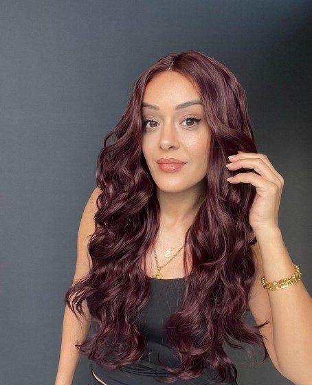 Geniş Dalgalı Gerçek Saç dokusunda Fiber sentetik Tül peruk syt08032