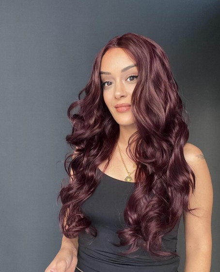 Geniş Dalgalı Gerçek Saç dokusunda Fiber sentetik Tül peruk syt08032