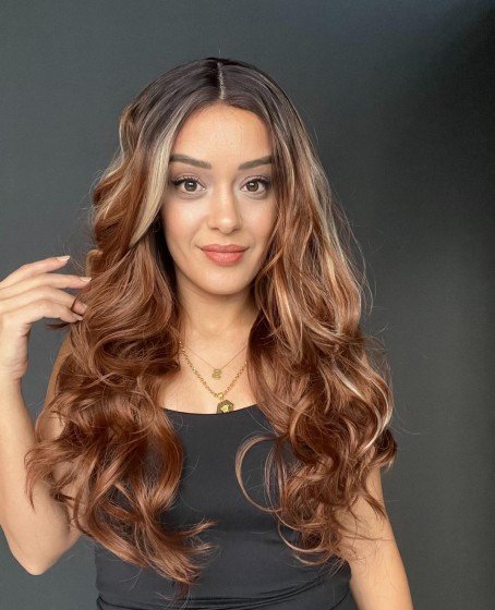 Geniş Dalgalı Gerçek Saç dokusunda Fiber sentetik Tül peruk syt08032