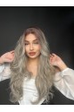 Kumral ışıltılı Tül peruk Doğal görünümlü Fiber peruk