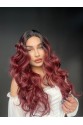 Siyah Kızıl ombreli dalgalı tül peruk Suzan peruk