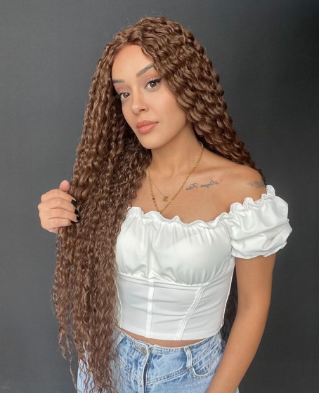 Wag dalgalı peruk modelimiz Siyah tül peruk