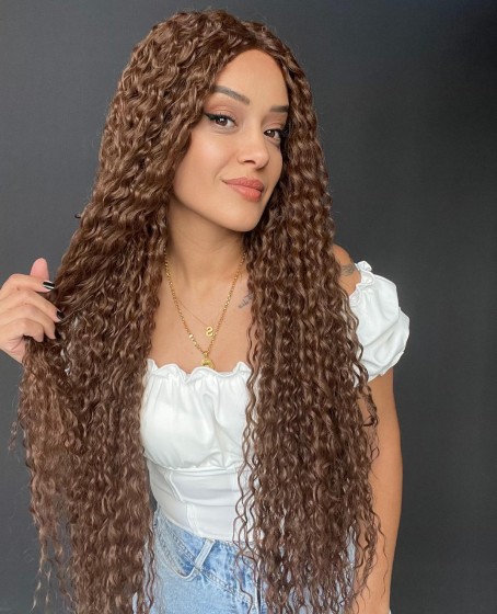 Wag dalgalı peruk modelimiz Siyah tül peruk