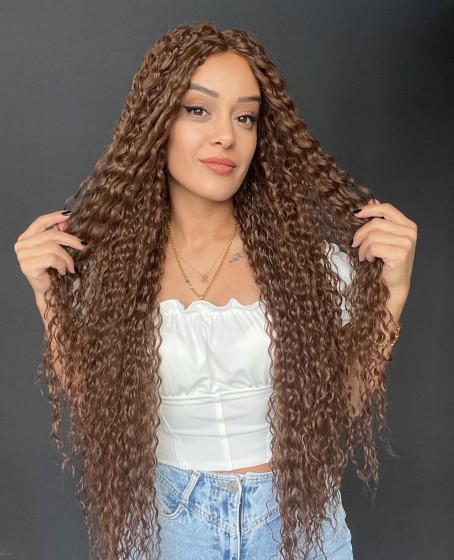 Wag dalgalı peruk modelimiz Siyah tül peruk