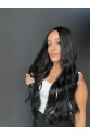 Dalgalı Sİyah Tül peruk uzun
