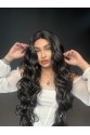 Simsiyah uzun dalgalı tül peruk Suzan peruk