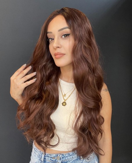 Geniş Su dalgalı Tül peruk