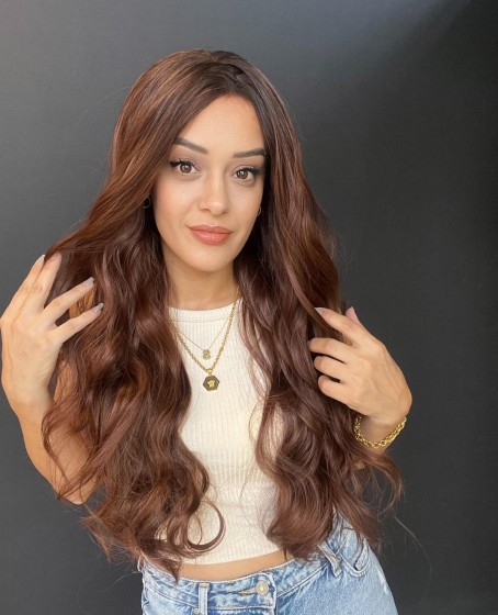 Geniş Su dalgalı Tül peruk