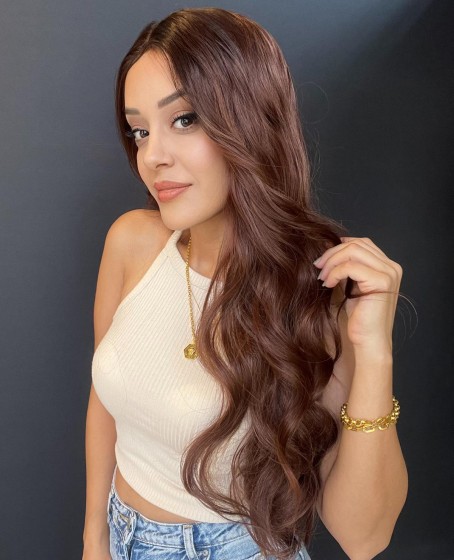 Geniş Su dalgalı Tül peruk