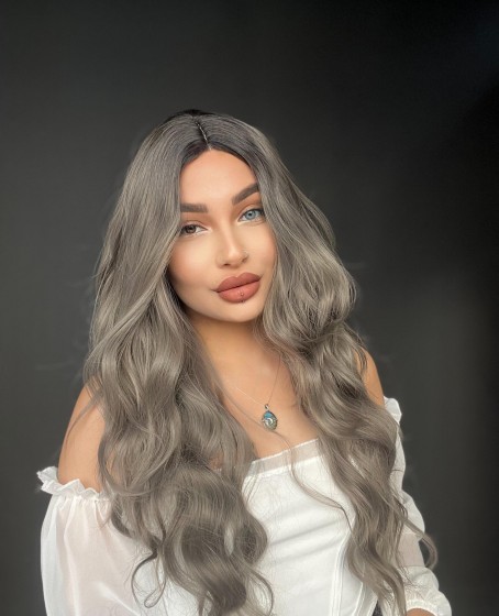 Su dalgalı Tül peruk