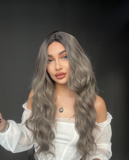 Su dalgalı Tül peruk