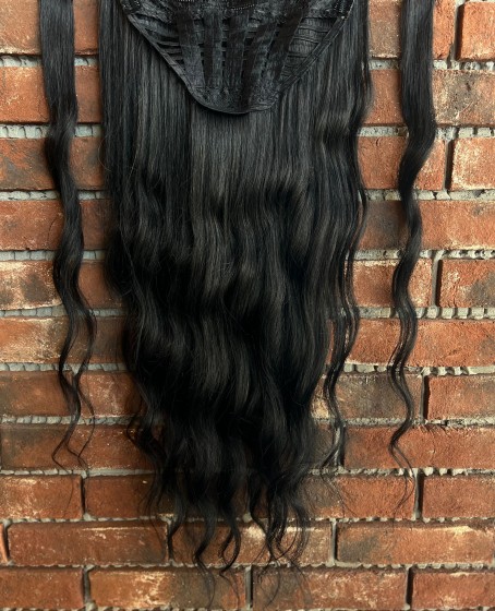 U Part Peruk yarımay çıtçıt Gerçek Saç