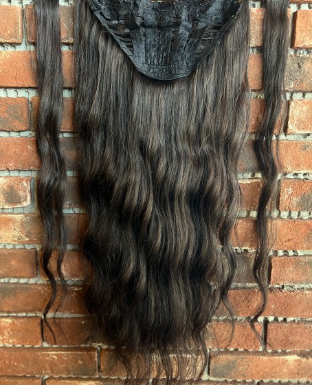 U Part Peruk yarımay çıtçıt Gerçek Saç