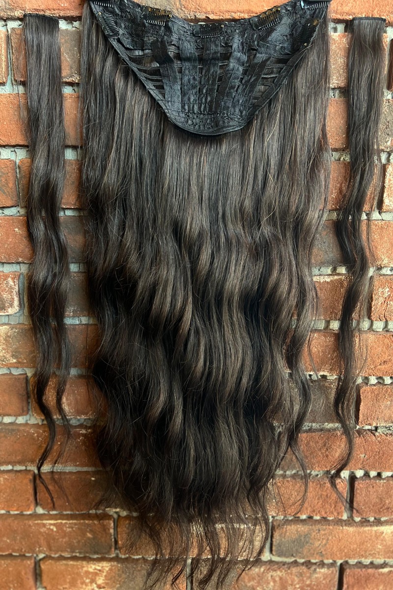 U Part Tam Tur başa takılan Geniş çıtçıt +2 yan hediyemizdir Doğal saç Peruk yarımay çıtçıt