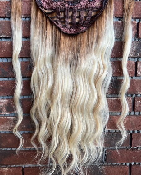 U Part Peruk yarımay çıtçıt Gerçek Saç