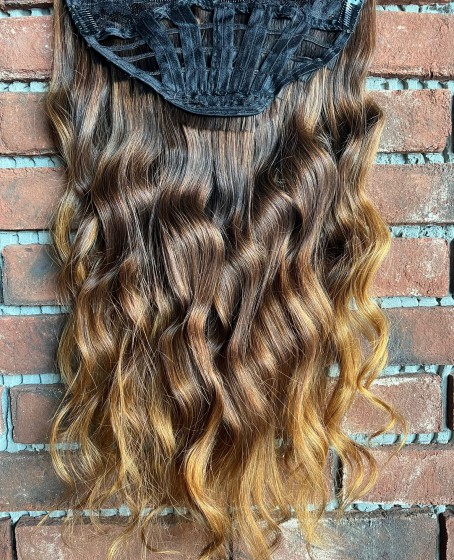 U Part Peruk yarımay çıtçıt Gerçek Saç