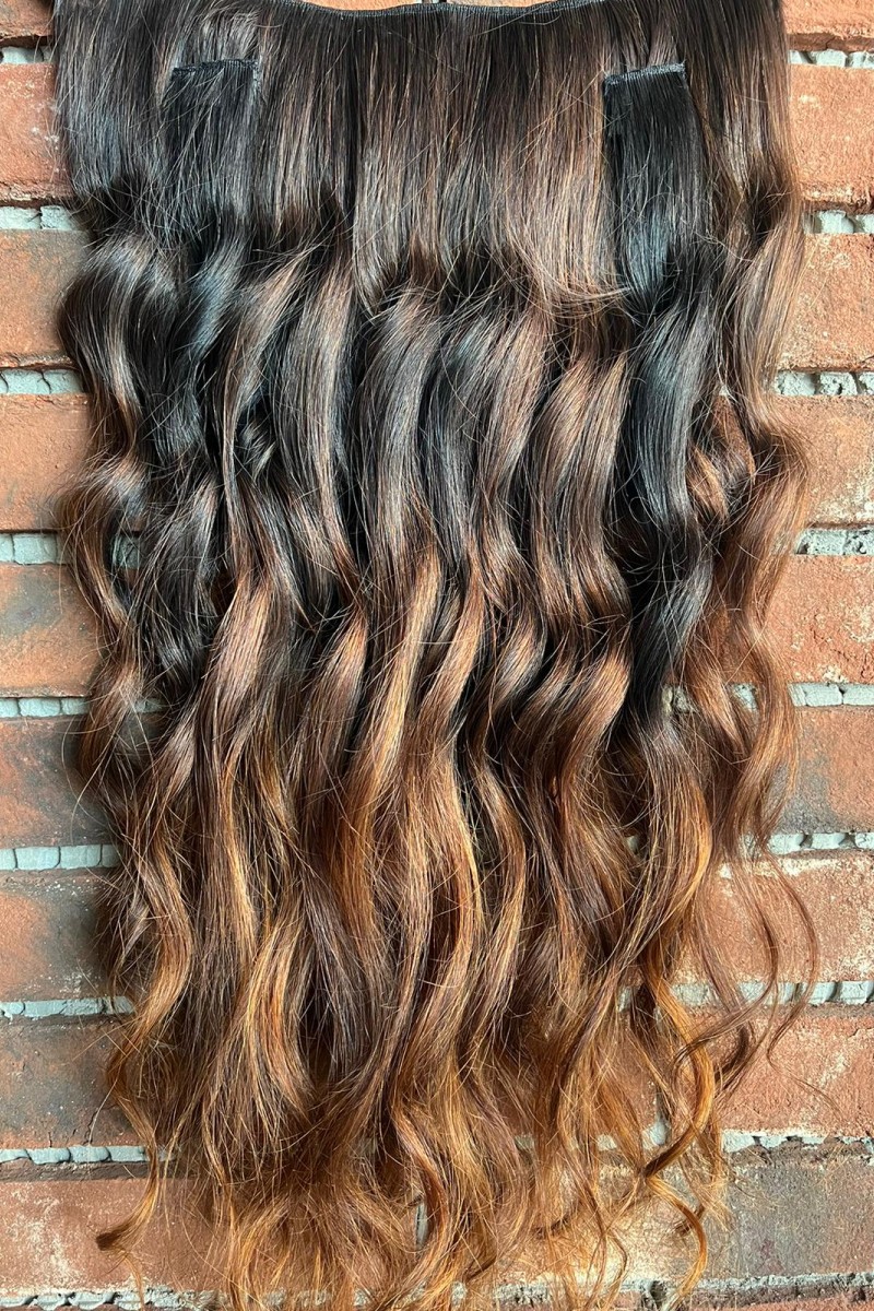 U Part Peruk yarımay çıtçıt Gerçek Saç 