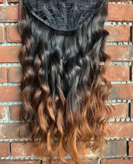 U Part Peruk yarımay çıtçıt Gerçek Saç